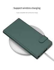 DIGITAL STAR Leather Flip Cover  Samsung Galaxy S23 Ultra with Card Holder Kickstand Magnetic