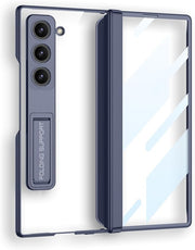 DIGITAL STAR Case for Samsung Galaxy Z Fold 6, Shockproof and Drop-Proof Fashionable Transparent Phone Case with Built-in Screen Protector and Stand