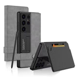 DIGITAL STAR Samsung Galaxy S25 Ultra Leather Flip Inside Card Wallet Case