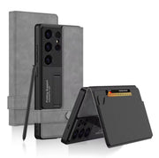 DIGITAL STAR Samsung Galaxy S25 Ultra Leather Flip Inside Card Wallet Case