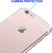 DIGITAL STAR Cover Compatible with iPhone 6, iPhone 6S Transparent Crystal Clear Soft & Slim Silicone TPU Back Cover [Transparent]