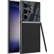DIGITAL STAR  Back Cover for Samsung Galaxy S24 Ultra Premium Leather Electroplating Case  (Black)