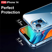 DIGITAL STAR Case Compatible with iPhone 14 Silicone Case Clear Transparent Shockproof Protective Phone Soft Silicone Slim Cover for iPhone 14 (Transparent)