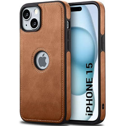 DIGITAL STAR  Genuine Leather Finish iPhone 15 Back Cover Case | Shockproof Design