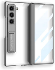 DIGITAL STAR Case for Samsung Galaxy Z Fold 6, Shockproof and Drop-Proof Fashionable Transparent Phone Case with Built-in Screen Protector and Stand