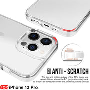 DIGITAL STAR Cover Compatible with iPhone 13 Pro Clear Case | Soft Flexible Slim-Fit Full Body 360 Protection Shock Proof TPU Back Cover (Transparent)