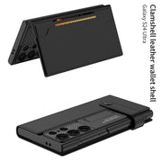 DIGITAL STAR  Hybrid Premium Flip Leather Case for Samsung Galaxy S24 Ultra  Back Case with Kickstand + Card Holder, Slim Protective Flip Case Compatible Only for S24 Ultra