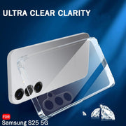 DIGITAL STAR Back Cover Soft Case Compatible with Samsung Galaxy S25 5G | Best Camera Protection | Inbuilt Dust Plugs & Anti-Slip Grip | Ultra Clear Slim Back Cover Silicone, Transparent