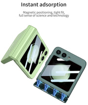 DIGITAL STAR for Samsung Galaxy Z Flip 5 Case Hinge Protection Slim Phone Case with Built-in Screen Protection Protection Compatible with Wireless Charging for Samsung Z flip 5