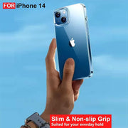 DIGITAL STAR Case Compatible with iPhone 14 Silicone Case Clear Transparent Shockproof Protective Phone Soft Silicone Slim Cover for iPhone 14 (Transparent)