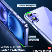 DIGITAL STAR Ultra-Hybrid Crystal Clear Back Case Cover for iPhone 16 Plus | Shockproof Design | Camera Protection Bump | Hard Clear Back | Bumper Case Cover for iPhone 16 Plus (Transparent)