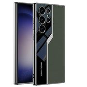 DIGITAL STAR Back Cover for Samsung Galaxy S24 Ultra   Electroplated Leather Anti-Fall Protective Shockproof Soft TPU