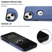 DIGITAL STAR Genuine Leather Finish iPhone 14 Plus Back Cover Case |Shockproof Design |Raised Edges for Camera & Screen Protection