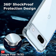 DIGITAL STAR Shockproof Back Cover Case for Google Pixel 7A  Raised Bumps for Camera & Screen Protection  Ultra Clear Soft Cover Transparent