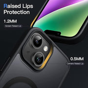 DIGITAL STAR Polycarbonate Matte Back Cover Case Compatible with Mag-Safe Designed for iPhone 14 Plus | Ultra Hybrid Camera Bump Protection (Black)
