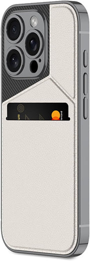 DIGITAL STAR Leather Case for iPhone 16 Slim Phone Cover with Magnetic Suction Card Holder Kickstand Lens Protection Case iPhone 16