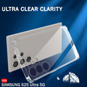 DIGITAL STAR  Back Cover Soft Case for Samsung Galaxy S25 Ultra 5G | Best Camera Protection | Inbuilt Dust Plugs & Anti-Slip Grip | Ultra Clear Slim Cover for Samsung S25 Ultra (Silicone, Transparent)