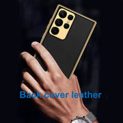 DIGITAL STAR Compatible Leather Case Electroplate Leather Samsung Galaxy S23 Ultra
