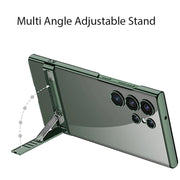 DIGITAL STAR  Back Cover for Samsung Galaxy S24 Ultra Electroplated Edge to Edge Transparent Case with Kickstand