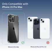 DIGITAL SATR Back Cover Compatible with iPhone 15 Pro Max Clear case (TPU + Tough Polycarbonate Back I 5ft Drop Protection Tested I Transparent)