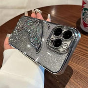DIGITAL STAR iPhone Case with Luxury Glitter Cute Butterfly Plating Design Aesthetic Women Teen Girls Phone Cases Camera Protection Shockproof Cover