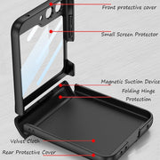 DIGITAL STAR for Samsung Galaxy Z Flip 5 Case Hinge Protection Slim Phone Case with Built-in Screen Protection Protection Compatible with Wireless Charging for Samsung Z flip 5