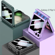 DIGITAL STAR for Samsung Galaxy Z Flip 5 Case Hinge Protection Slim Phone Case with Built-in Screen Protection Protection Compatible with Wireless Charging for Samsung Z flip 5