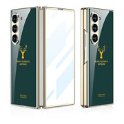 DIGITAL STAR Samsung Galaxy Z Fold 6 Luxury Gold Plating Deer Glass Case with Font Glass