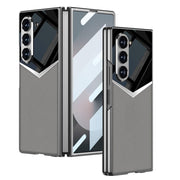 Glass & PU Leather Electroplated Back Case Cover for Samsung Galaxy Fold 6 5G