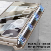 DIGITAL STAR Thin Case with Pen Holder and Pen Compatible with Samsung Galaxy Z Fold 5 Front Glass Cover Hard PC Protective, Black with Red Pen