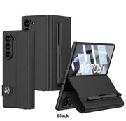 DIGITAL STAR  for Samsung Z Fold 6 Case with S Pen Slot & Kickstand, Built-in Screen Protector Full-Body Protection Anti-Scratch Magnetic Closure Leather Phone Case for Z Fold 6