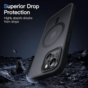 DIGITAL STAR Polycarbonate Matte Back Cover Case Compatible with Mag-Safe Designed for iPhone 14 Plus | Ultra Hybrid Camera Bump Protection (Black)