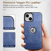 DIGITAL STAR Genuine Leather Finish iPhone 14 Plus Back Cover Case |Shockproof Design |Raised Edges for Camera & Screen Protection