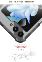 DIGITAL STAR Z Flip 5 Case with Ring Stand | Galaxy Z Flip 5 Clear Airbag Case with High-Transparency Soft Film Protective Cover for Samsung Galaxy Z Flip 5