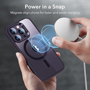 DIGITAL STAR iPhone 14 Pro Case, Compatible with MagSafe, Scratch-Resistant, Thin and Slim, Classic Shockproof Military-Grade Protection, TPU, Magnetic Back Cover, Clear Purple