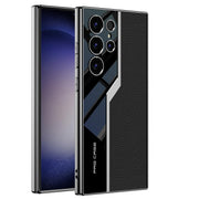 DIGITAL STAR Back Cover for Samsung Galaxy S24 Ultra   Electroplated Leather Anti-Fall Protective Shockproof Soft TPU