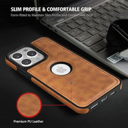 DIGITAL STAR  Back Cover | Flexible Pu Leather | Full Camera Protection | Raised Edges | Super Soft-Touch | Bumper Case for iPhone 13 Pro Max (Brown)