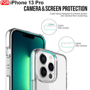 DIGITAL STAR Cover Compatible with iPhone 13 Pro Clear Case | Soft Flexible Slim-Fit Full Body 360 Protection Shock Proof TPU Back Cover (Transparent)