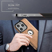 Digital Star  Genuine Leather Finish iPhone 15 Pro Back Cover Case |Shockproof Design |Raised Edges for Camera & Screen Protection