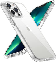 DIGITAL STAR Cover Compatible with iPhone 13 Pro Clear Case | Soft Flexible Slim-Fit Full Body 360 Protection Shock Proof TPU Back Cover (Transparent)