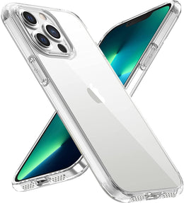 DIGITAL STAR Cover Compatible with iPhone 13 Pro Clear Case | Soft Flexible Slim-Fit Full Body 360 Protection Shock Proof TPU Back Cover (Transparent)