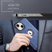 DIGITAL STAR Genuine Leather Finish iPhone 14 Plus Back Cover Case |Shockproof Design |Raised Edges for Camera & Screen Protection