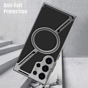 DIGITAL STAR Leather Case Compatible with Samsung Galaxy S25 Ultra Kickstand Electroplated Silicone Borders Matte Glossy Pattern Camera Protection Cover