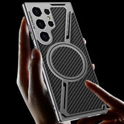 DIGITAL STAR Leather Case Compatible with Samsung Galaxy S25 Ultra Kickstand Electroplated Silicone Borders Matte Glossy Pattern Camera Protection Cover