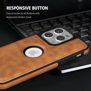 DIGITAL STAR  Back Cover | Flexible Pu Leather | Full Camera Protection | Raised Edges | Super Soft-Touch | Bumper Case for iPhone 13 Pro Max (Brown)