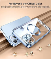 DIGITAL STAR  Logo Electroplating Transparent Case for iPhone 14 Plus Case 6.7 inch 2022, Luxury Electroplated TPU Cover, Individual Camera Protection for Each Lens Bumper Case
