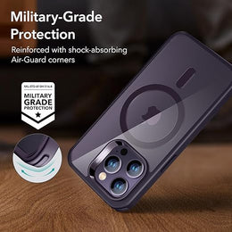 DIGITAL STAR iPhone 14 Pro Case, Compatible with MagSafe, Scratch-Resistant, Thin and Slim, Classic Shockproof Military-Grade Protection, TPU, Magnetic Back Cover, Clear Purple