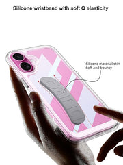 DIGITAL STAR  Transparent Clear Shock Proof Back Case/Cover with Silicone Band for iPhone 16 - (Black | Rubber)