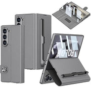 DIGITAL STAR  for Samsung Z Fold 6 Case with S Pen Slot & Kickstand, Built-in Screen Protector Full-Body Protection Anti-Scratch Magnetic Closure Leather Phone Case for Z Fold 6