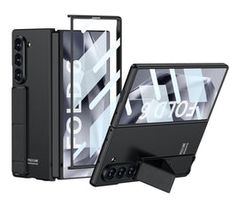DIGITAL STAR  Ultra Hybrid Premium Leather Kickstand Case for Samsung Galaxy Z Fold 6 Case with Protection & (Screen Protector),Shockproof Case for Galaxy Z Fold 6 Phone Case